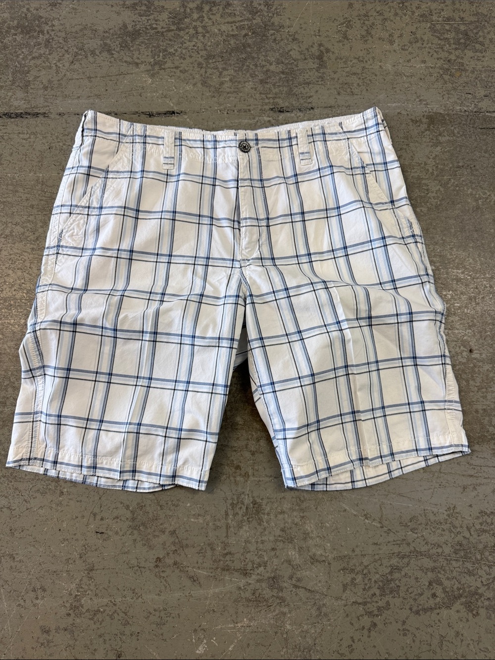 Express White Plaid Casual Shorts